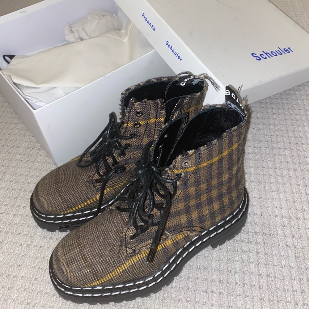 Proenza schouler plaid boots